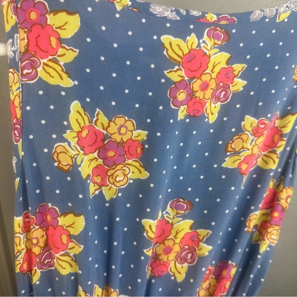 Matilda Jane Top of the Class 435 Boho Blue floral ruffle layer dress size 10 - Picture 9 of 10